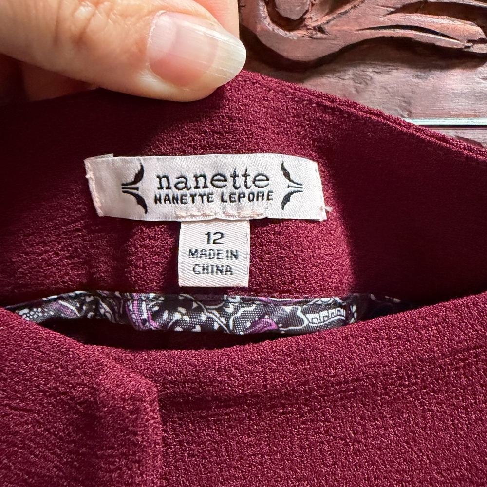 Nanette Lepore Deep Red Wide Leg Pants - Picture 4 of 5